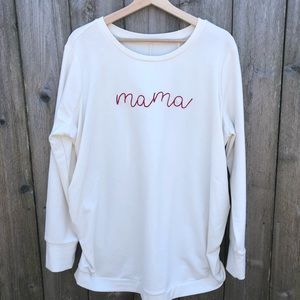 Maternity “Mama” Cream Sweatshirt